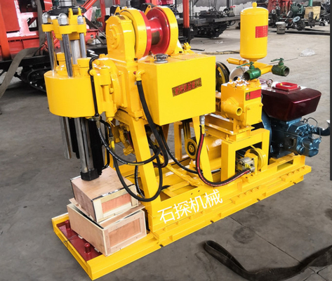 เครื่องเจาะธรณีวิทยาเครื่องยนต์ดีเซล 22HP Crawler Mounted