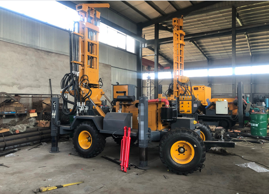 Water Well 380V เครื่องเจาะตีนตะขาบตีนตะขาบขับเคลื่อนด้วยเครื่องยนต์ดีเซล