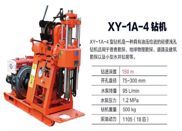 ใช้งานง่ายเจาะแกน Rig XY-1A ชนิดของน้ำมันดีเซลด้วยมุมเจาะ 90 ° - 75 °