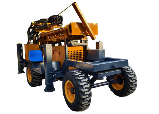 65KW เครื่องยนต์ไดเซลล้อ เครื่องเจาะบ่อน้ําสําหรับการเกษตร / บ่อน้ําหอมดิน
