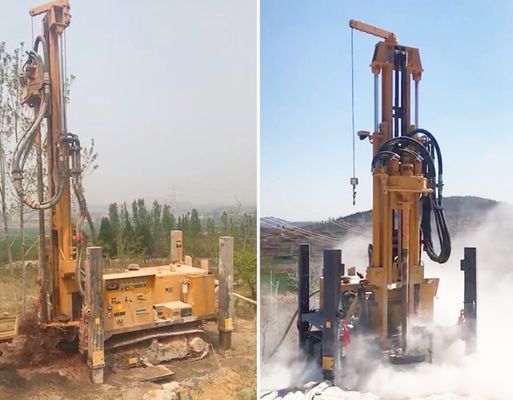 3.5mpa 350m ความลึก Borehole Crawler ติดตั้งสว่าน Rig